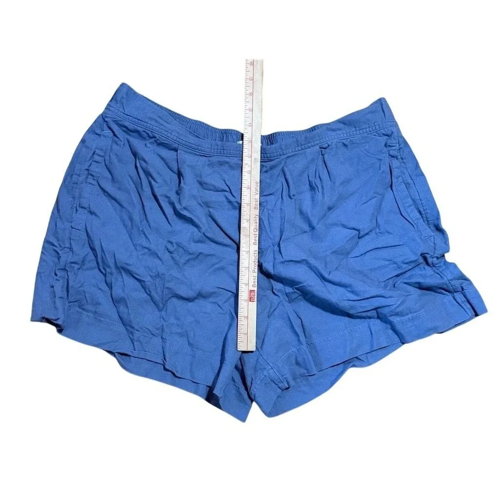 Free Assembly Women's Casual Linen Blend Shorts 2XL periwinkle Elastic Waistband
